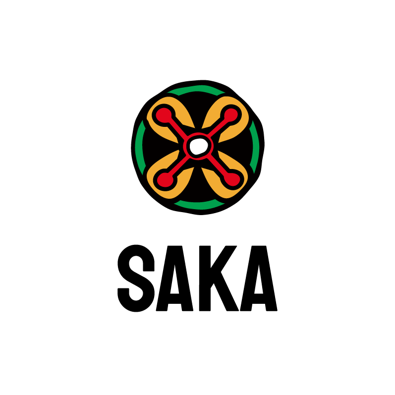 Saka logo — Bese Saka Adinkra symbol with wordmark